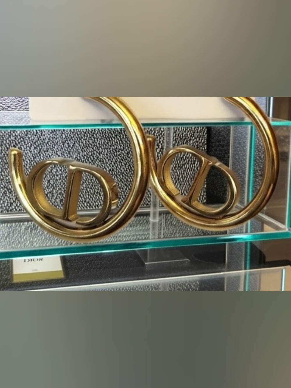 Dior Gold Logo Hoop Earrings